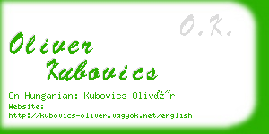 oliver kubovics business card